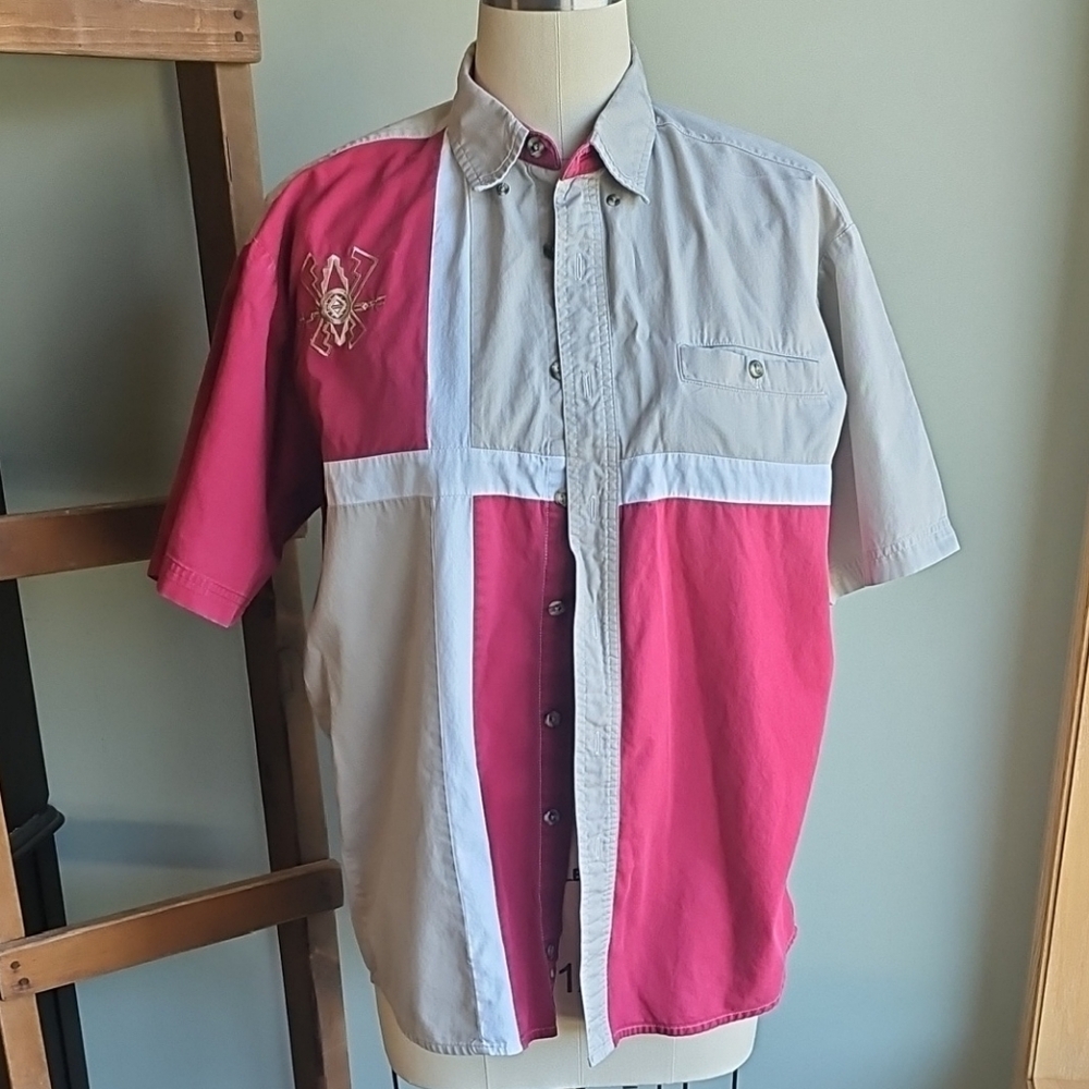 Wrangler Mens Western Work Button Down Shirt